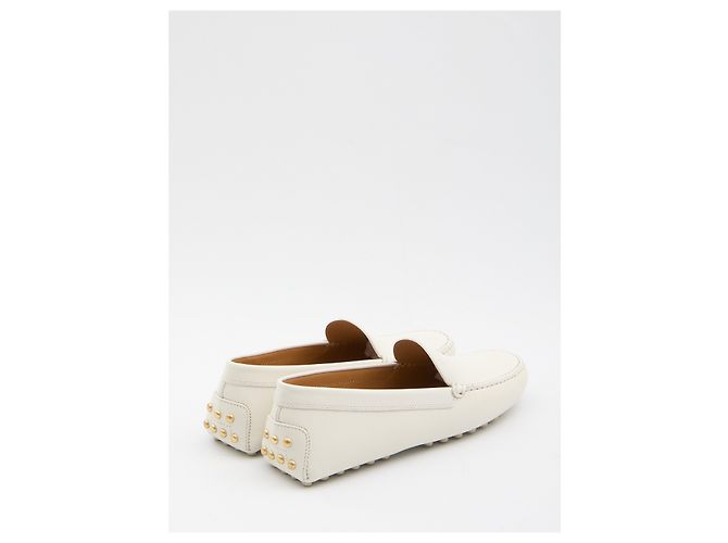 Mocassini Gommino Tod's in pelle bianca Bianco - vista 3