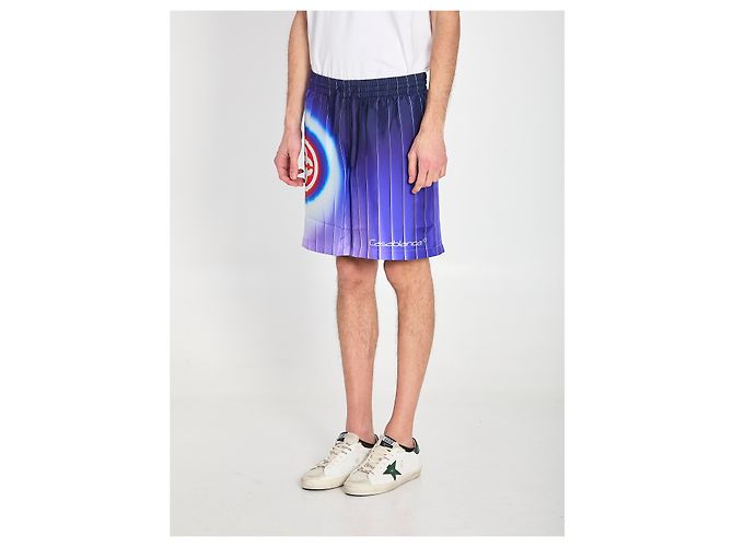 Pantaloncini Casablanca Shockweave in seta blu - vista 2