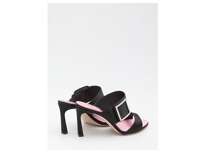 Roger Vivier Trompette Mules aus Satin Schwarz - Ansicht 3
