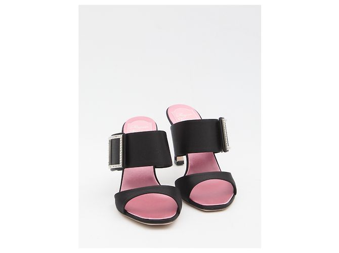 Roger Vivier Trompette Mules aus Satin Schwarz - Ansicht 5