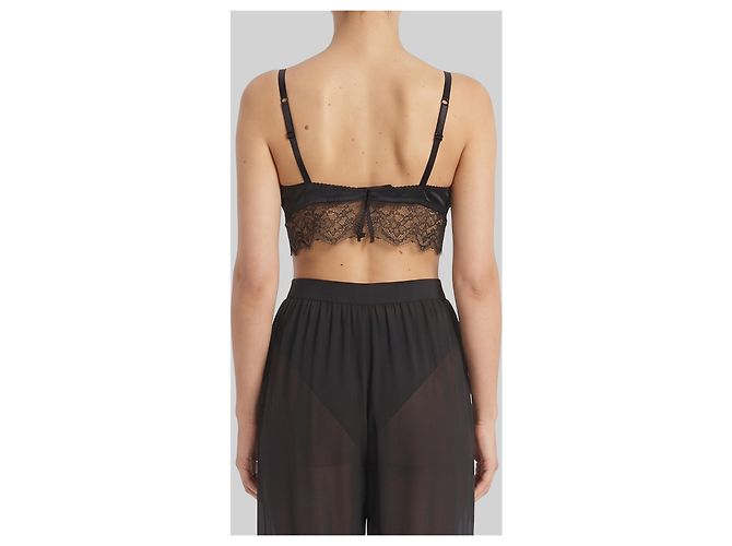 Dolce & Gabbana Satin bralette with lace Black - view 2