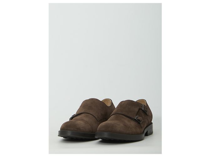 Tod's Chaussures Monkstrap en cuir daim Marron - vue 2
