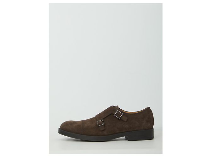 Tod's Chaussures Monkstrap en cuir daim Marron - vue 4