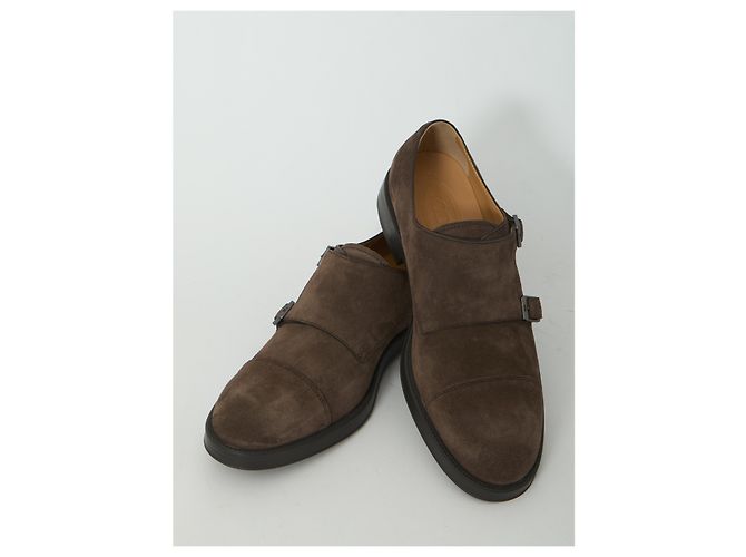 Tod's Chaussures Monkstrap en cuir daim Marron - vue 5