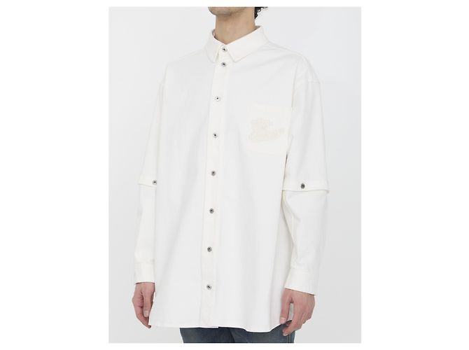 Off White Logo Überhemd Weiß Baumwolle - Ansicht 2