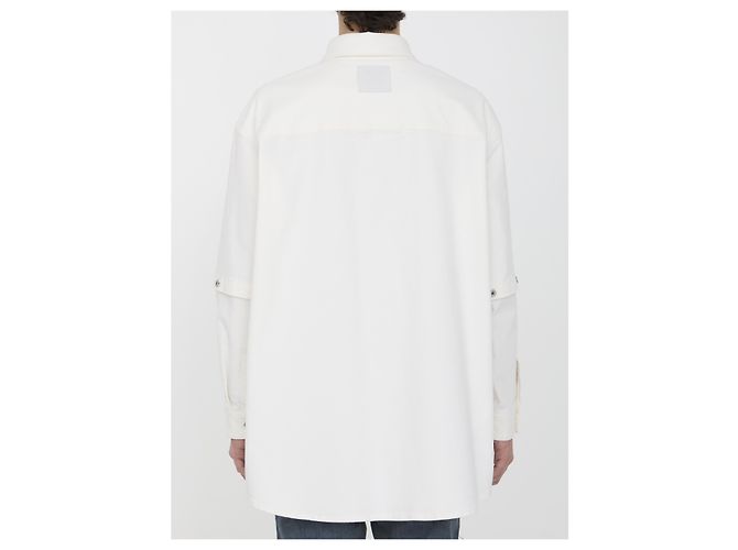 Off White Logo Überhemd Weiß Baumwolle - Ansicht 4