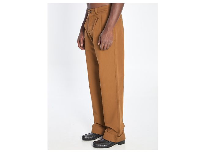 Valentino Garavani Pantaloni in gabardine di cotone Marrone - vista 2