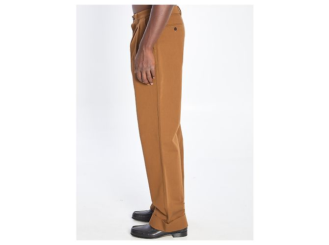 Valentino Garavani Pantaloni in gabardine di cotone Marrone - vista 3