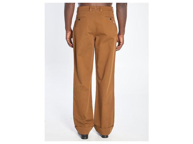 Valentino Garavani Pantaloni in gabardine di cotone Marrone - vista 4