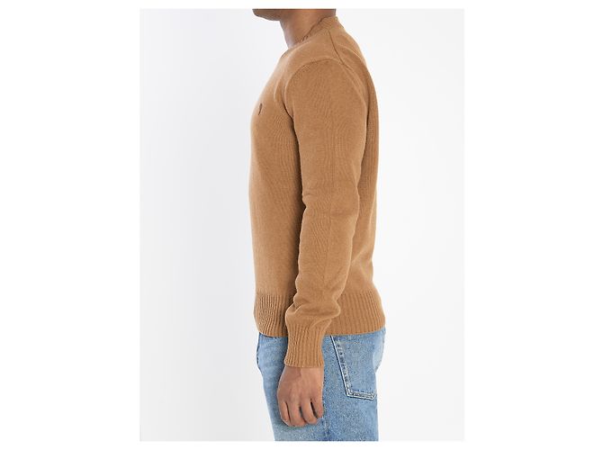 Ami Paris Ami de Coeur Rundhals-Pullover Braun - Ansicht 3