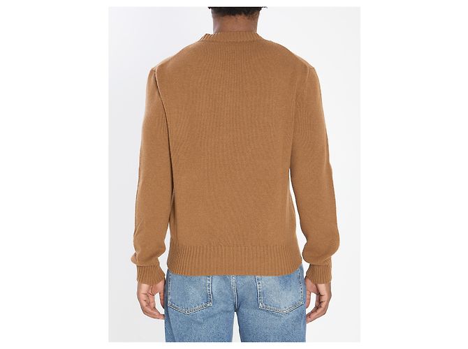 Ami Paris Ami de Coeur Rundhals-Pullover Braun - Ansicht 4
