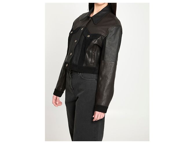 Versace Blusão de couro slim-fit Preto - vista 2