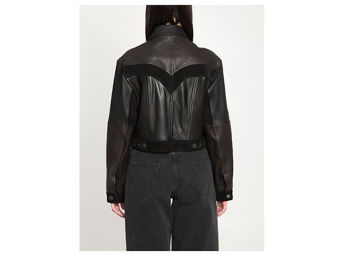 Versace Blusão de couro slim-fit Preto - vista 4