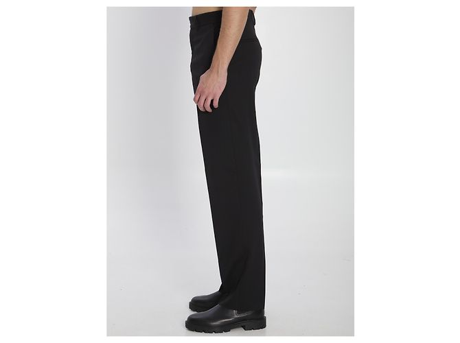 Fendi Pantaloni in gabardine di lana Nero - vista 3