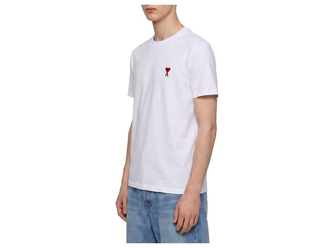 T-shirt Ami de Coeur Ami Paris Bianca Cotone Bianco - vista 2