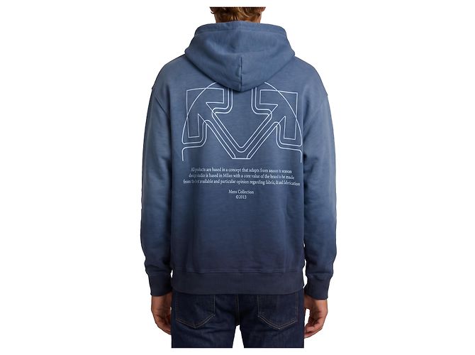 Off White Felpa con cappuccio Offline Half Arrow Skate Blu - vista 3