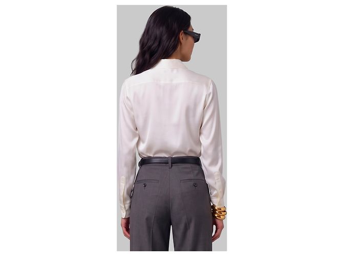 Sutton New York Camicia in seta stretch bianca - vista 3