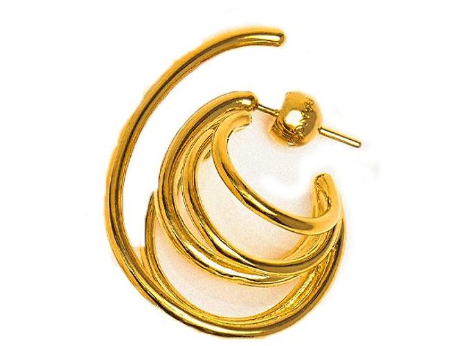 Pendientes Panconesi Orbit de latón chapados en oro Dorado - vista 2