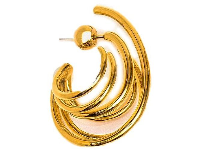 Pendientes Panconesi Orbit de latón chapados en oro Dorado - vista 3