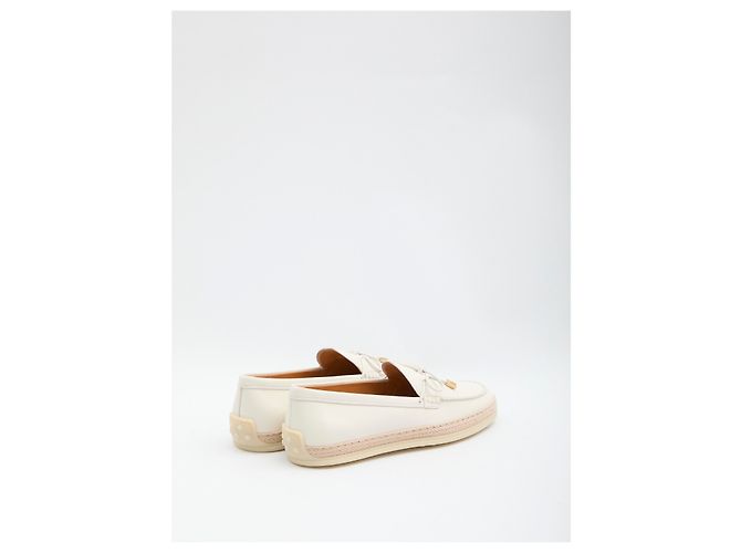 Mocassini Tod's in pelle bianca Bianco - vista 3