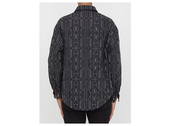 Palm Angels All Monogram Steppjacke Nylon Anthrazit Grau - Ansicht 4