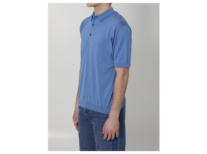 Polo John Smedley Adrian de algodón azul claro - vista 2