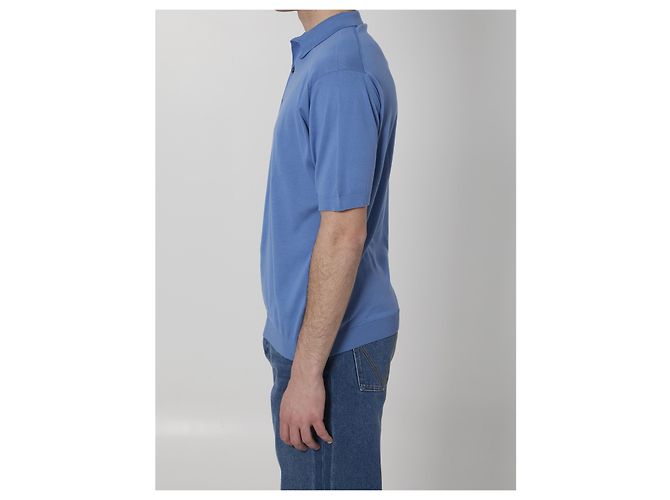 Polo John Smedley Adrian de algodón azul claro - vista 3