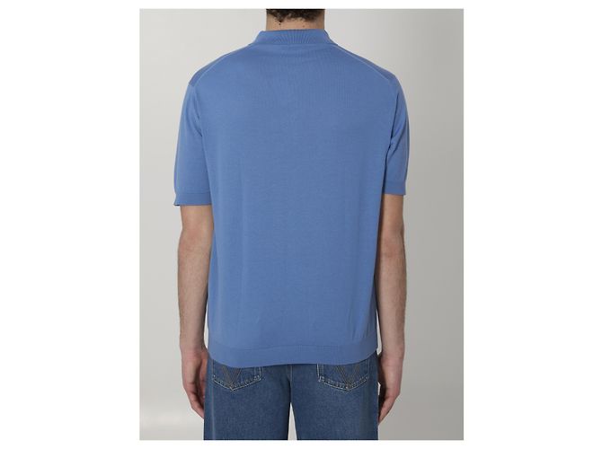 Polo John Smedley Adrian de algodón azul claro - vista 4