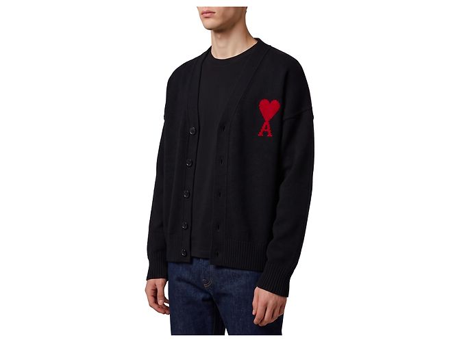 Ami Paris Ami de Coeur Cardigan Schwarz - Ansicht 2
