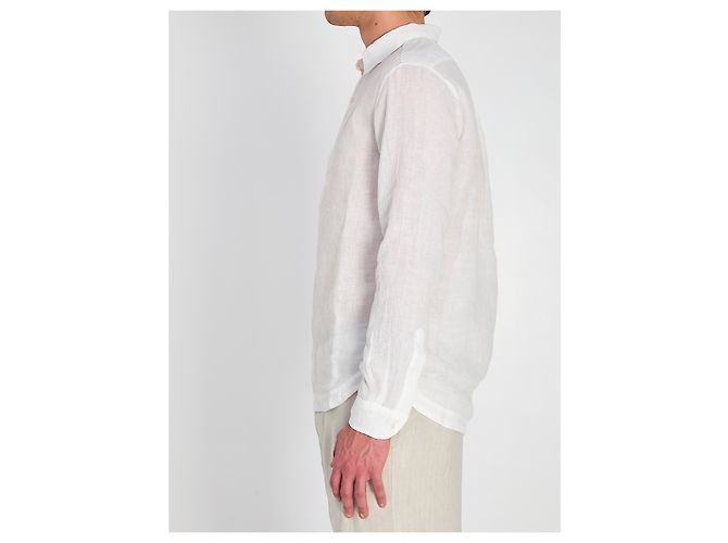 Chemise Barena Pavans Telino en lin blanc - vue 3
