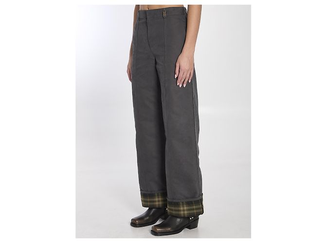 Burberry Pantaloni in cotone e nylon Grigio - vista 2