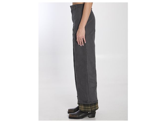 Burberry Pantaloni in cotone e nylon Grigio - vista 3