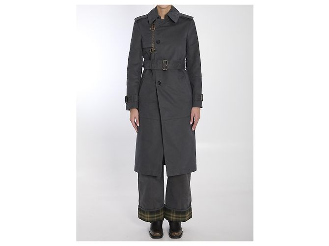 Burberry Pantaloni in cotone e nylon Grigio - vista 5