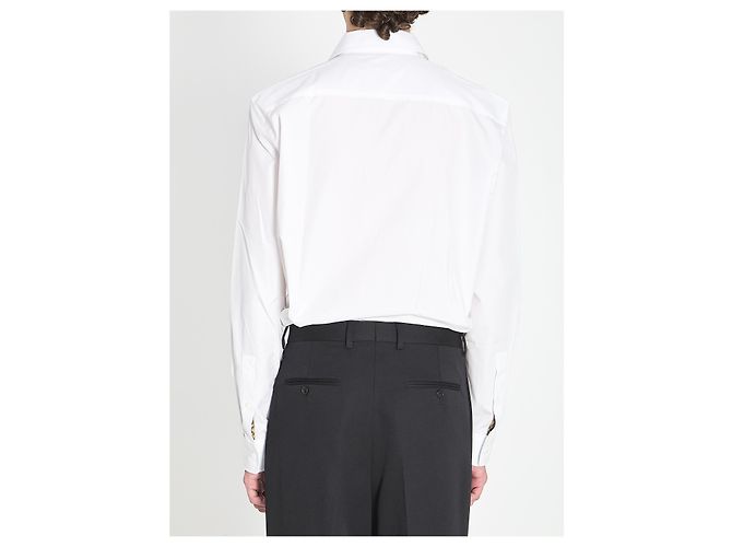 Burberry Weißes Baumwollhemd Equestrian Knight Design - Ansicht 4