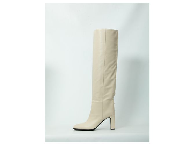 Jimmy Choo Stivali Caly Over The Knee 85 Bianco - vista 4