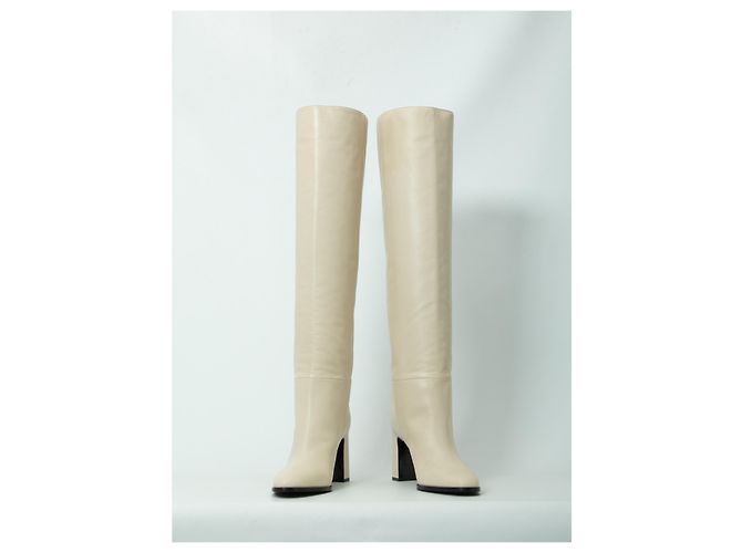 Jimmy Choo Stivali Caly Over The Knee 85 Bianco - vista 5