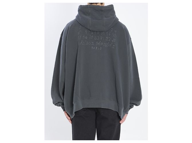 Maison Martin Margiela Hoodie mit numerischem Logo Grau - Ansicht 4