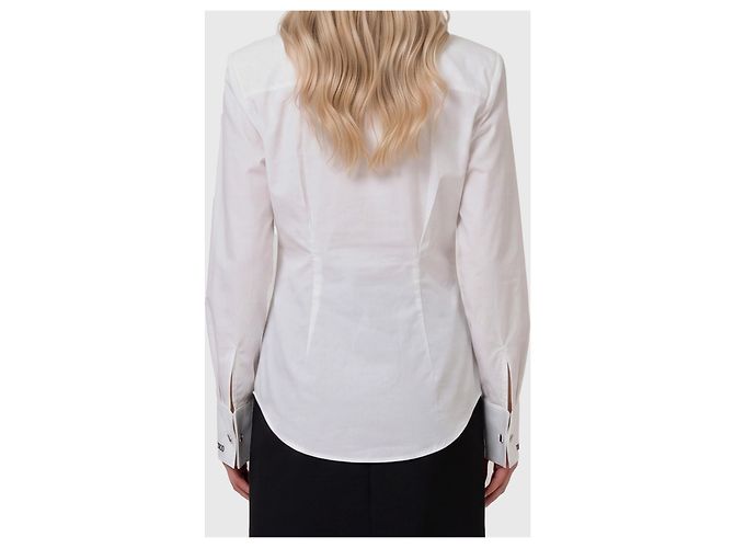 Camisa Attico de popelín de algodón blanca Blanco - vista 2