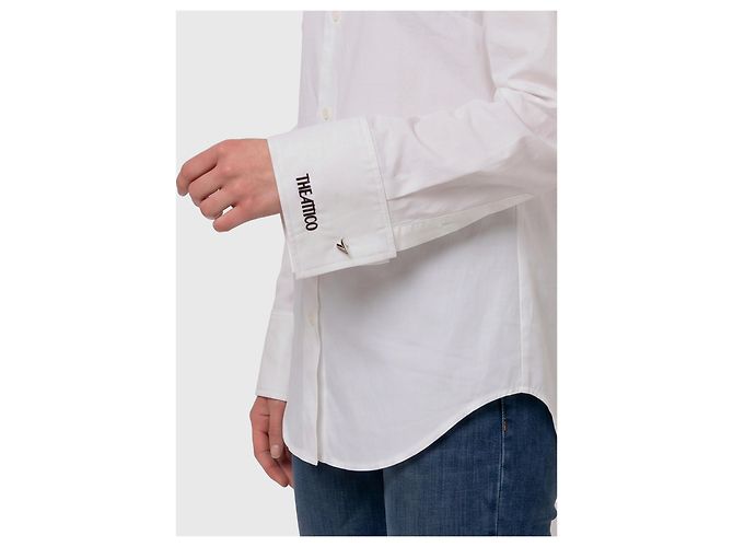 Camisa Attico de popelín de algodón blanca Blanco - vista 3