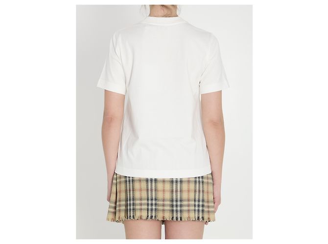 T-shirt Burberry in cotone bianco con logo - vista 4