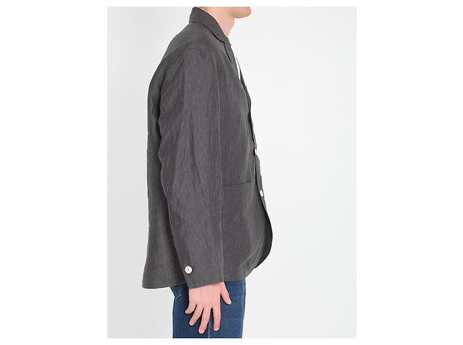 Jacquemus Pastro Linen Jacket Grey - view 3