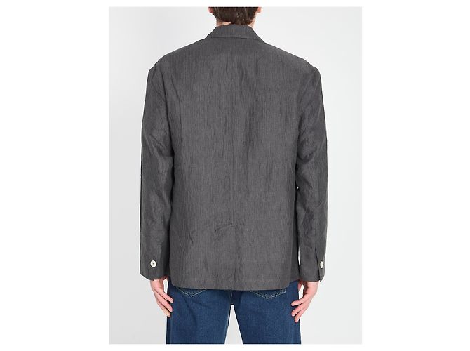Jacquemus Pastro Linen Jacket Grey - view 4