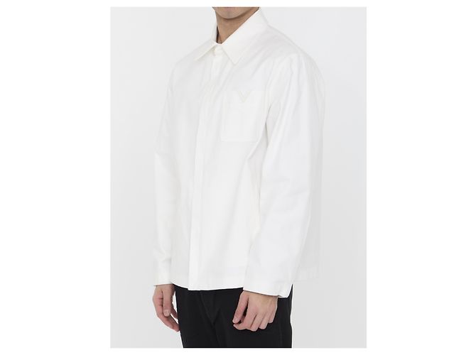 Casaco Valentino Garavani V Detail branco de algodão - vista 2