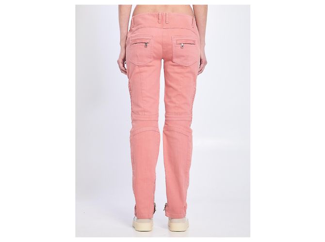 Jeans slim in cotone rosa Balmain - vista 2