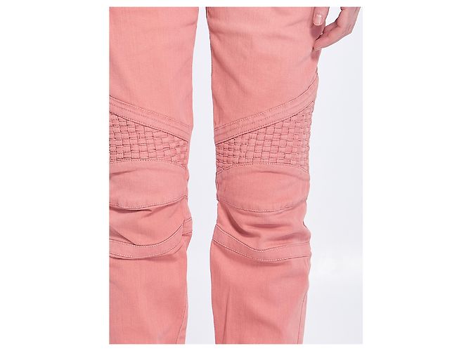 Jeans slim in cotone rosa Balmain - vista 4