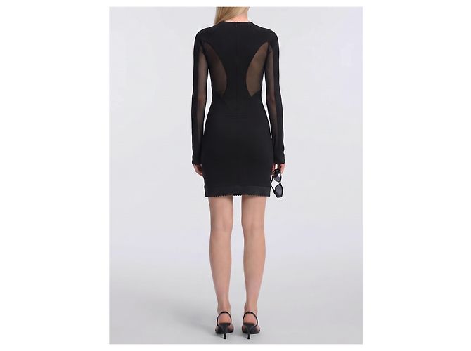 Attico Mini abito con inserti in tulle Nero - vista 2