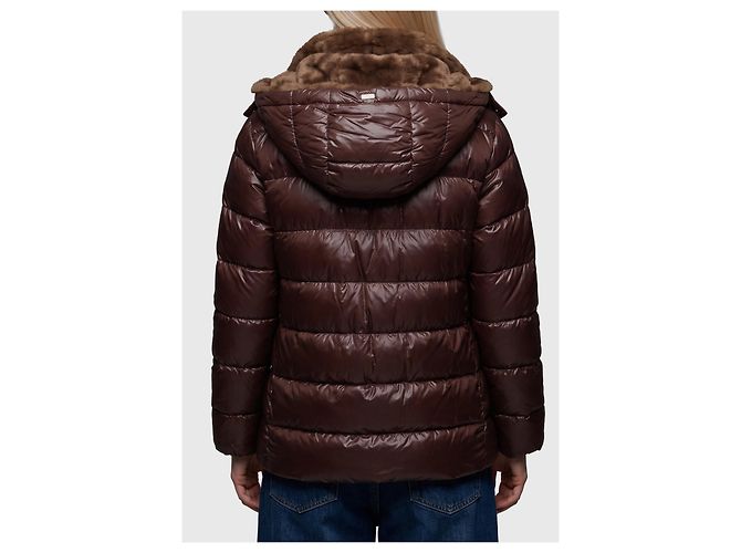 Herno Ultraleichte Daunenjacke mit Kunstpelz Braun - Ansicht 2