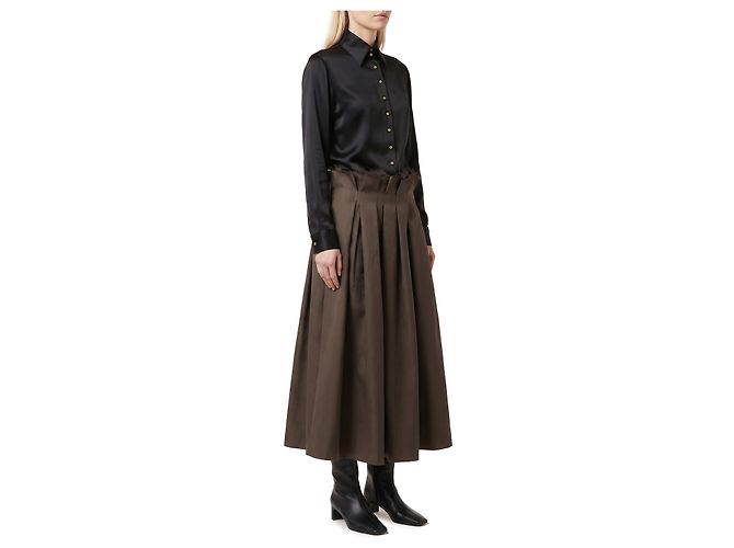 Camisa Khaite Ivy preta de cetim Preto - vista 2