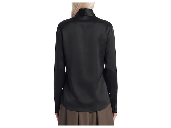 Camisa Khaite Ivy preta de cetim Preto - vista 3