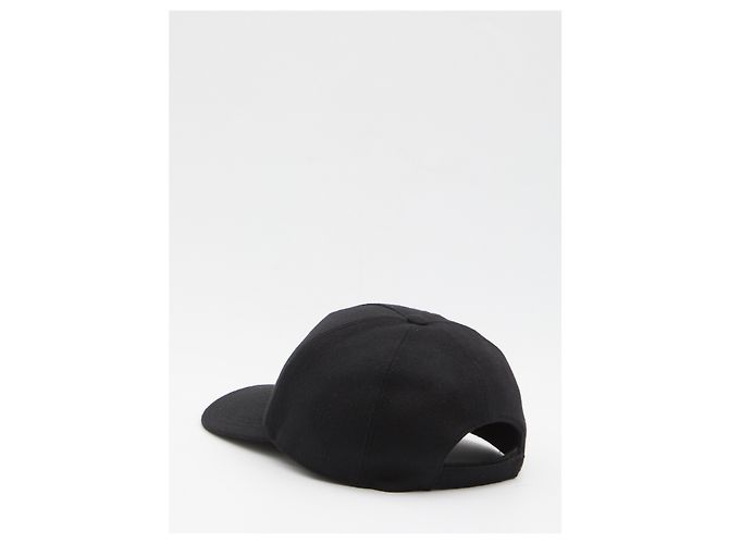 Cappellino Fendi FF in lana e cashmere nero - vista 2